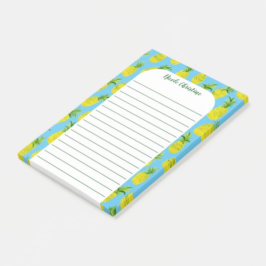 Pineappel Party Patroon PIONISEREN IT-Waterverf AA Post-it® Notes (Schuin)