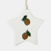 Pineappel Pattern Tropical Fruits Juice Fun Apple Keramisch Ornament (Rechts)