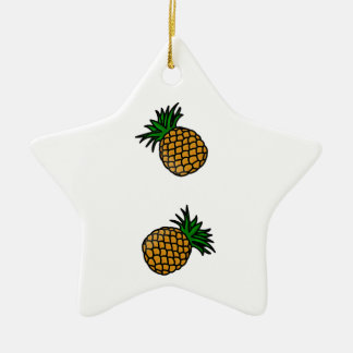 Pineappel Pattern Tropical Fruits Juice Fun Apple Keramisch Ornament