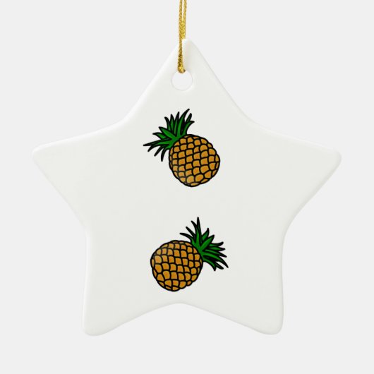 Pineappel Pattern Tropical Fruits Juice Fun Apple Keramisch Ornament (Voorkant)