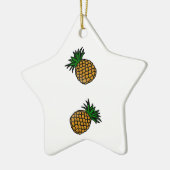 Pineappel Pattern Tropical Fruits Juice Fun Apple Keramisch Ornament (Links)