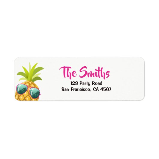 Pineappel Return Address Label Tropical Aloha Luau (Voorkant)