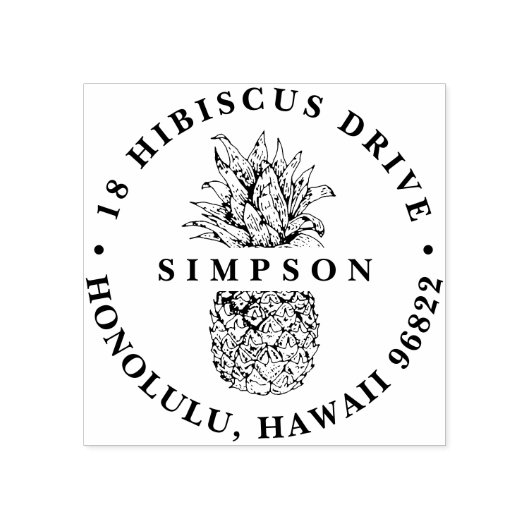  Pineappel Return-adres Rubberstempel (Afrduk)
