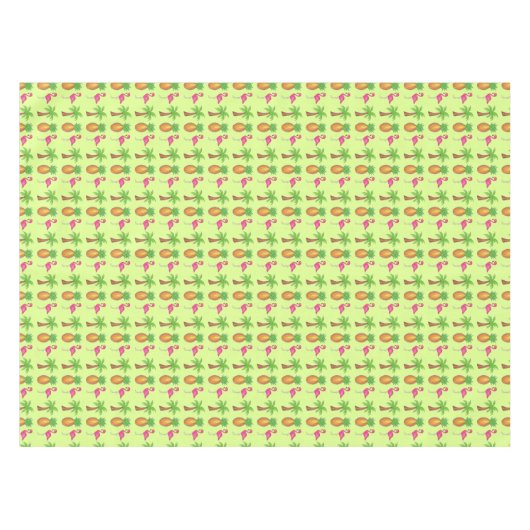 Pineappel Roze flamingo Palm tropische druk Tafelkleed (Voorkant (Horizontaal))