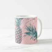 Pineappel Roze marmer Modern Party Chic Koffiemok (Voorkant rechts)