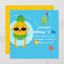 Pineappel Summer Splish Splash Kids Birthday Party