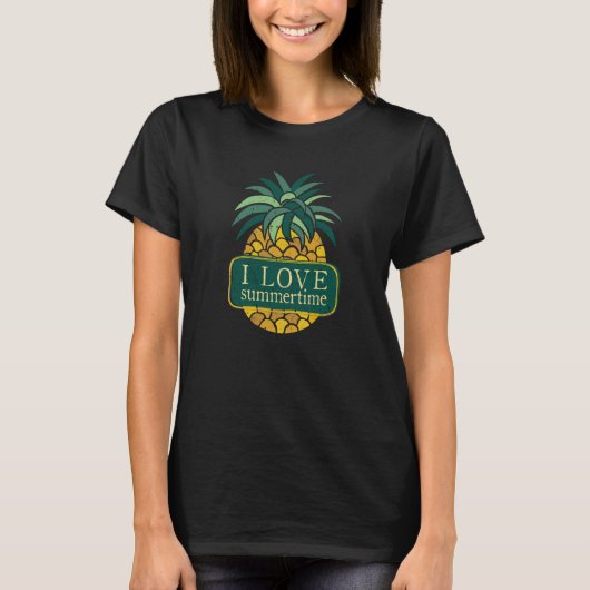 Pineappel Summertime Hawaii Summer Spring Garden T-shirt (Voorkant)