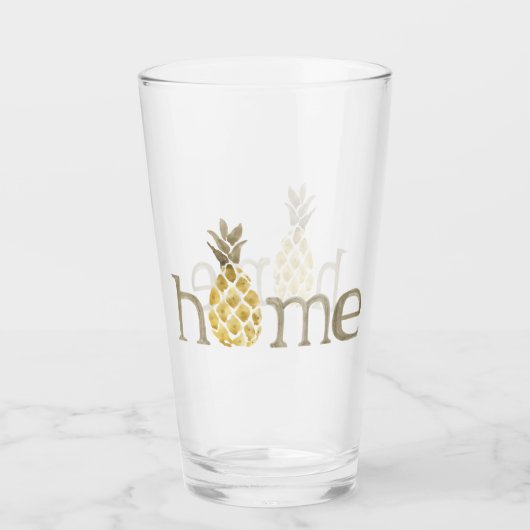 Pineappel Thuisglas Waterverf Glas (Voorkant)
