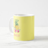 Pineappel Tropical Aloha Hawaii Persoonlijke naam Koffiemok (Voorkant links)
