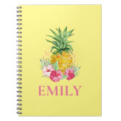 Pineappel Tropical Aloha Hawaii Persoonlijke naam Notitieboek (Voorkant)