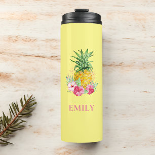 Pineappel Tropical Aloha Hawaii Persoonlijke naam Thermosbeker