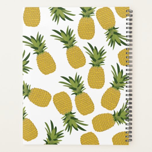 Pineappel Tropical Fruit Pattern Diary Planner (Achterkant)
