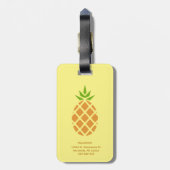 Pineappel Tropical Summer Custom Monogram Option Bagagelabel (Achterkant verticaal)