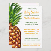 Pineappel tropisch Baby shower Kaart (Voorkant / Achterkant)