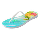 Pineappel Tropisch Blauwe Gradiënt Teenslippers (Schuin)