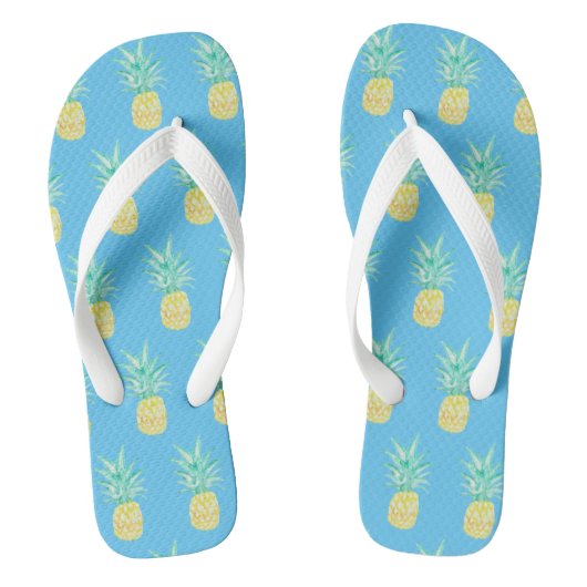 Pineappel Tropisch Roze Teenslippers (Voetbed)