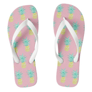 Pineappel Tropisch Roze Teenslippers