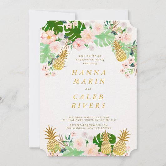 Pineappel tropisch Verloving Kaart (Voorkant)