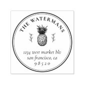  Pineappel Tropische Familie Adres Zelfinktende Stempel (Design)