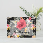 Pineappel tropische Floral Bedankkaart (Staand voorkant)