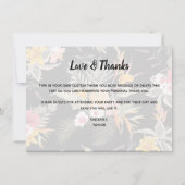 Pineappel tropische Floral Bedankkaart (Achterkant)