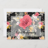 Pineappel tropische Floral Bedankkaart (Voorkant)