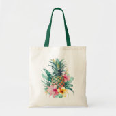 Pineappel tropische Floral Tote Bag (Voorkant)