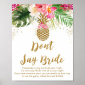 Pineappel tropische Floral zeg niet tegen de Bride Poster (Voorkant)