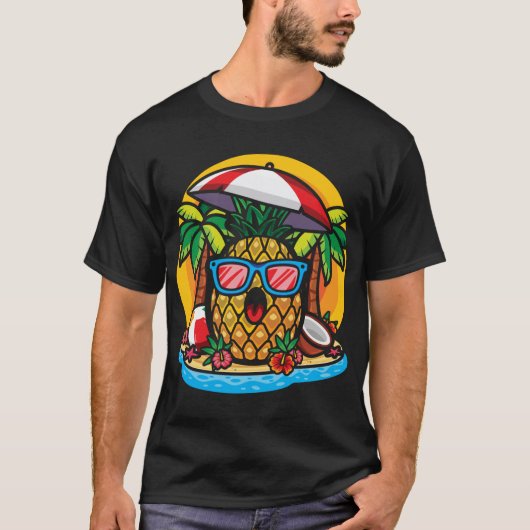 Pineappel Tropische Hawaiian Pineapple Lover Sungl T-shirt (Voorkant)