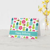 Pineappel Tropische zomer Kaart (Gele Bloem)