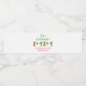 Pineappel van de Palmboom van de Birthday Flamingo Waterfles Etiket (Enkel label)