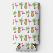 Pineappel van de palmboom van het tropische eiland seltzer blikjeskoeler (Voorkant)