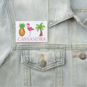 Pineappel van de tropische eilandroze flamingo Pal Naamplaatje (In situ)