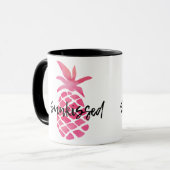 Pineappel van Roze Zonnig Mok (Voorkant links)