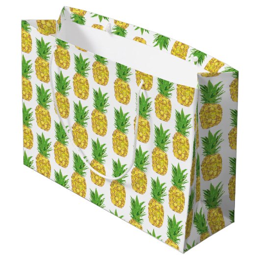 Pineappel White Groot Cadeauzakje (Achterkant Gekanteld)