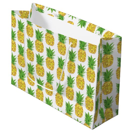 Pineappel White Groot Cadeauzakje (Voorkant Gekanteld)