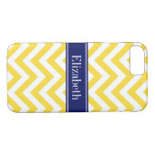Pineappel White LG Chevron Navy Blue Name Monogram Case-Mate iPhone Case (Achterkant (Horizontaal))