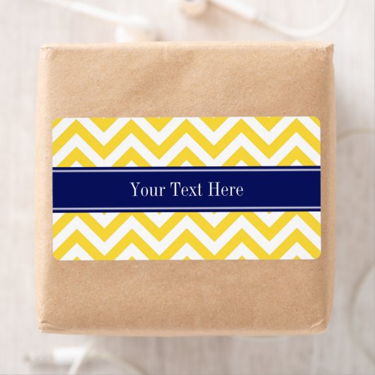 Pineappel White LG Chevron Navy Blue Name Monogram Etiket (Insitu)