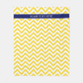 Pineappel White LG Chevron Navy Blue Name Monogram Fleece Deken (Voorkant)