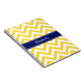 Pineappel White LG Chevron Navy Blue Name Monogram Notitieboek (Rechterzijde)