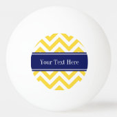 Pineappel White LG Chevron Navy Blue Name Monogram Pingpongbal (Achterkant)