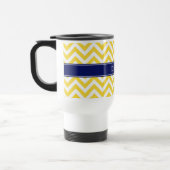 Pineappel White LG Chevron Navy Blue Name Monogram Reisbeker (Links)