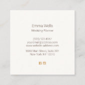 Pineappel White Wood Calling Card Vierkante Visitekaartje (Achterkant)