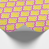 Pineappel Yellow Hot Pink White Moroccan #4DS Cadeaupapier (Hoek)