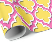Pineappel Yellow Hot Pink White Moroccan #4DS Cadeaupapier (Rol Hoek)