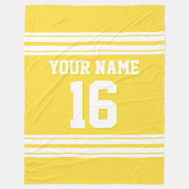 Pineappel Yellow White Sports Jersey Fleece Deken