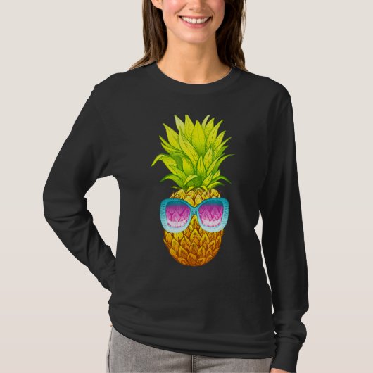 Pineappel Zonnebril Beach Summer T-shirt (Voorkant)