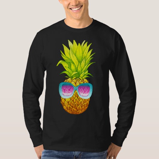 Pineappel Zonnebril Beach Summer T-shirt (Voorkant)