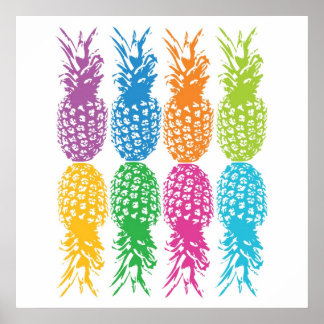 Pineappelafdrukken Retro Poster