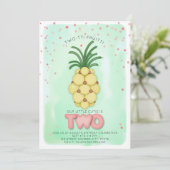 Pineappelballon Roze Twotti Fruitti Birthday Kaart (Staand voorkant)